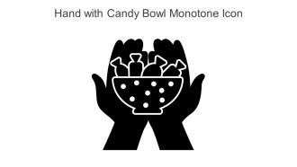 Hand With Candy Bowl Monotone Icon In Powerpoint Pptx Png And Editable Eps Format