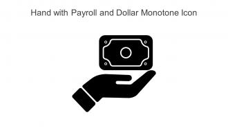 Hand With Payroll And Dollar Monotone Icon In Powerpoint Pptx Png And Editable Eps Format