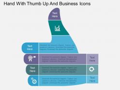 Hand with thumb up and business icons flat powerpoint design