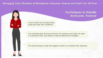 Handling A Everyone Forever At Workplace To Avoid Conflicts Training Ppt