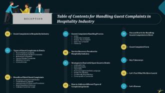 Handling Guest Complaints In Hospitality Industry Training Ppt Multipurpose Adaptable