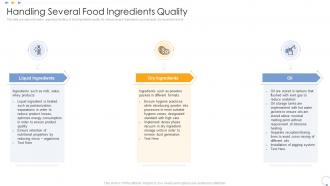 Handling several food ingredients quality elevating food processing firm quality standards