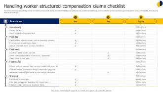 Handling Worker Structured Compensation Claims Checklist