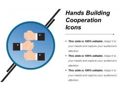 Hands building cooperation icons ppt samples download