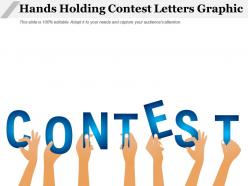Hands holding contest letters graphic