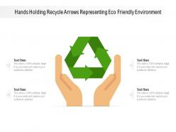 Hands holding recycle arrows representing eco friendly environment