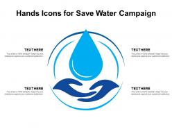 Hands icons for save water campaign
