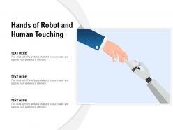 Hands of robot and human touching