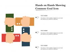 Hands on hands showing common goal icon
