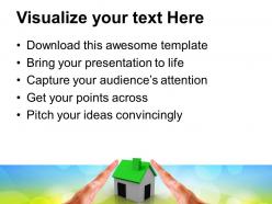 Hands over a small green house powerpoint templates ppt themes and graphics 0113