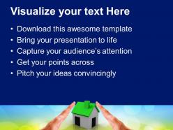 Hands over a small green house powerpoint templates ppt themes and graphics 0113