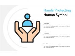 Hands protecting human symbol