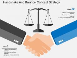 Handshake and balance concept strategy flat powerpoint design