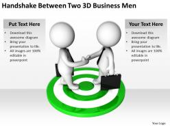 Handshake between two 3d business men ppt graphics icons powerpoint