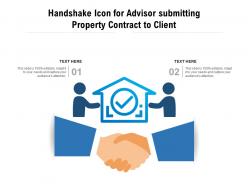 Handshake Icon For Advisor Submitting Property Contract To Client