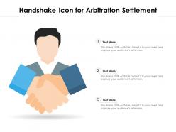 Handshake icon for arbitration settlement