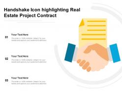 Handshake icon highlighting real estate project contract