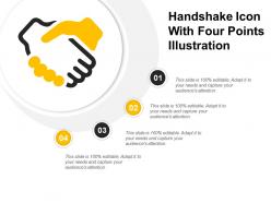 Handshake icon with four points illustration