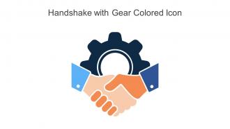 Handshake With Gear Colored Icon In Powerpoint Pptx Png And Editable Eps Format