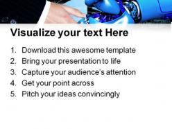 Handshake with robot communication powerpoint templates and powerpoint backgrounds 0711