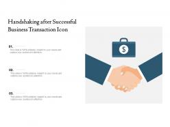 Handshaking after successful business transaction icon