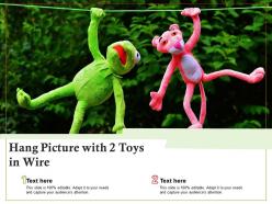 Hang picture with 2 toys in wire