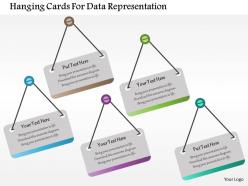 Hanging cards for data representation flat powerpoint design