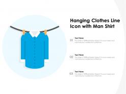 Hanging clothes line icon with man shirt
