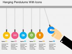 Hanging Pendulums With Icons Flat Powerpoint Design
