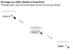 Hanging pendulums with icons flat powerpoint design