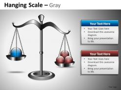 Hanging scale gray powerpoint presentation slides db