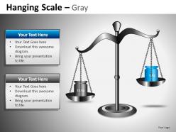 Hanging scale gray powerpoint presentation slides db