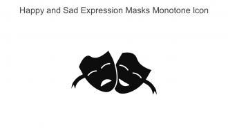 Happy And Sad Expression Masks Monotone Icon In Powerpoint Pptx Png And Editable Eps Format