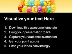 Happy birthday and gifts entertainment powerpoint backgrounds and templates 0111