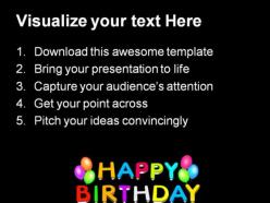 Happy birthday balloons events powerpoint templates and powerpoint backgrounds 0511