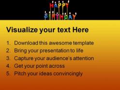 Happy birthday candles events powerpoint templates and powerpoint backgrounds 0311