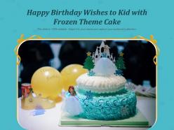 Happy birthday wishes to kid with frozen theme cake