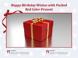 Happy birthday wishes with packed red color present