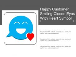 Happy customer smiling closed eyes with heart symbol