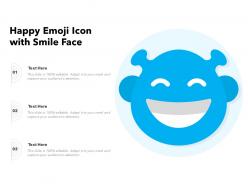 Happy emoji icon with smile face