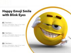 Happy emoji smile with blink eyes