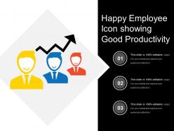 Happy employee icon showing good productivity