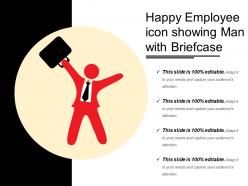 Happy employee icon showing man with briefcase