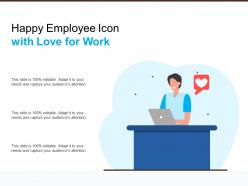 Happy employee icon with love for work