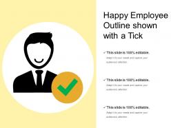 Happy employee outline shown with a tick