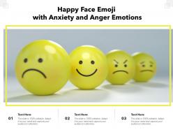 Happy face emoji with anxiety and anger emotions