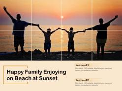 Happy Family Enjoying On Beach At Sunset