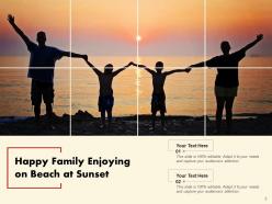 Happy Family Relaxing Beach Summer Together Depicting