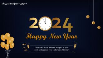 Happy new year style 1 powerpoint slides