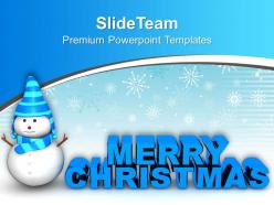 Happy snowman wishing christmas holidays powerpoint templates ppt themes and graphics